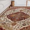 Superior Indoor Large Area Rug, Traditional Medallion, Jute Backed Rugs for Home, Entryway, Bedroom, Office, Kitchen, Dorm, Hardwood Floor, Living Room, Abena Collection, 8′ x 10′, Rust-Cream
