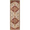 Superior Indoor Runner Rug, Jute Backing, Plush Medallion Rugs for Hallway, Kitchen, Office Floor, Traditional Home Decor, Abena Collection, 2′ 7″ x 8′, Cream/Rust