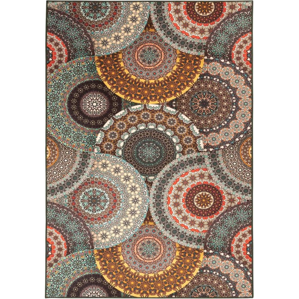 imageSuperior Indoor Outdoor Runner Rug NonSkid Backing Easy Clean Washable Rug for Patio Backyard Porch Ideal for High Traffic Evaline Collection 27x6 Black
