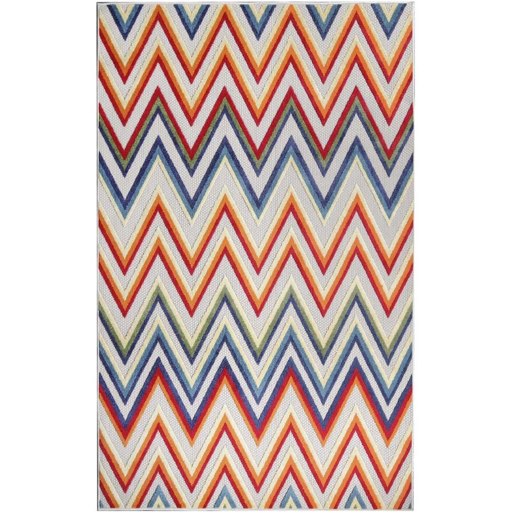 imageSuperior Modern Bohemian Indoor Outdoor Runner Rug Perfect for Patio Living Room Porch Carpet Easy Cleaning High Traffic Non Shedding ZigZag Acacia Collection 23x10 Cream