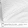 Superior Brushed Microfiber 1 cm Striped Comforter, Down Alternative Bedding, Reversible, Medium Weight, Fluffy, Decorative, Plush Duvet Insert, Oversized Blanket, Box Quilt Design, Full/Queen, White