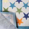 Superior Indoor Outdoor Area Rug, Perfect for Patio, Bedroom, Kitchen, Laundry Room, Entryway, Playroom, Nursery, Carpet Cover, Modern Contemporary Stars, Juniper Collection, 4’x6′, Cream