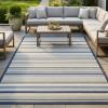 Superior Indoor Outdoor Area Rug Perfect for Patio, Porch, Mudroom, Easy to Clean Washable, High Traffic, Non Shedding, Modern Casual Stripe Geometric, Eastyn Collection, 3’x5′, Cream