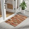 Superior Indoor Outdoor Non-Slip Area Rug, Perfect for Patio, Backyard, Porch, Entryway, Hallway, Modern Striped Easy Cleaning, High Traffic, Arden Collection, 2’x3′, Taupe