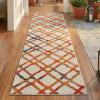 Superior Indoor Outdoor Runner Rug, Perfect for Patio, Poolside, Backyard, Porch, Easy Clean Washable, Ideal for High Traffic Areas, Non Skid, Modern Casual Geometric, 2’3″x8′, Cream