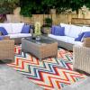 Superior Modern Bohemian Indoor Outdoor Runner Rug, Perfect for Patio, Living Room, Porch, Carpet, Easy Cleaning, High Traffic, Non Shedding, Zig-Zag, Acacia Collection, 2’3″x10′, Cream