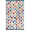 Superior Indoor Outdoor Area Rug, Perfect for Patio, Bedroom, Kitchen, Laundry Room, Entryway, Playroom, Nursery, Carpet Cover, Modern Contemporary Stars, Juniper Collection, 4’x6′, Cream