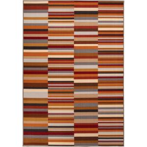 Superior Indoor Outdoor Non-Slip Area Rug, Perfect for Patio, Backyard, Porch, Entryway, Hallway, Modern Striped Easy Cleaning, High Traffic, Arden Collection, 2’x3′, Taupe