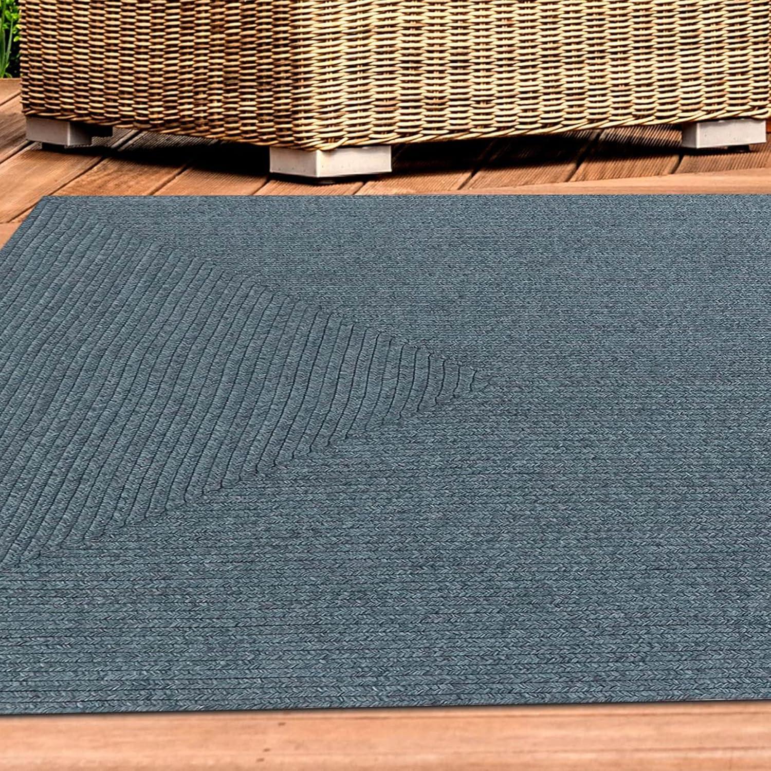 imageSuperior IndoorOutdoor Area Rug Reversible Braided Floor Decor for Living Room Kitchen Patio Front Porch Modern Boho Farmhouse Rugs Hardwood Bedroom Accessories 6 Round BrickLagoon Breeze