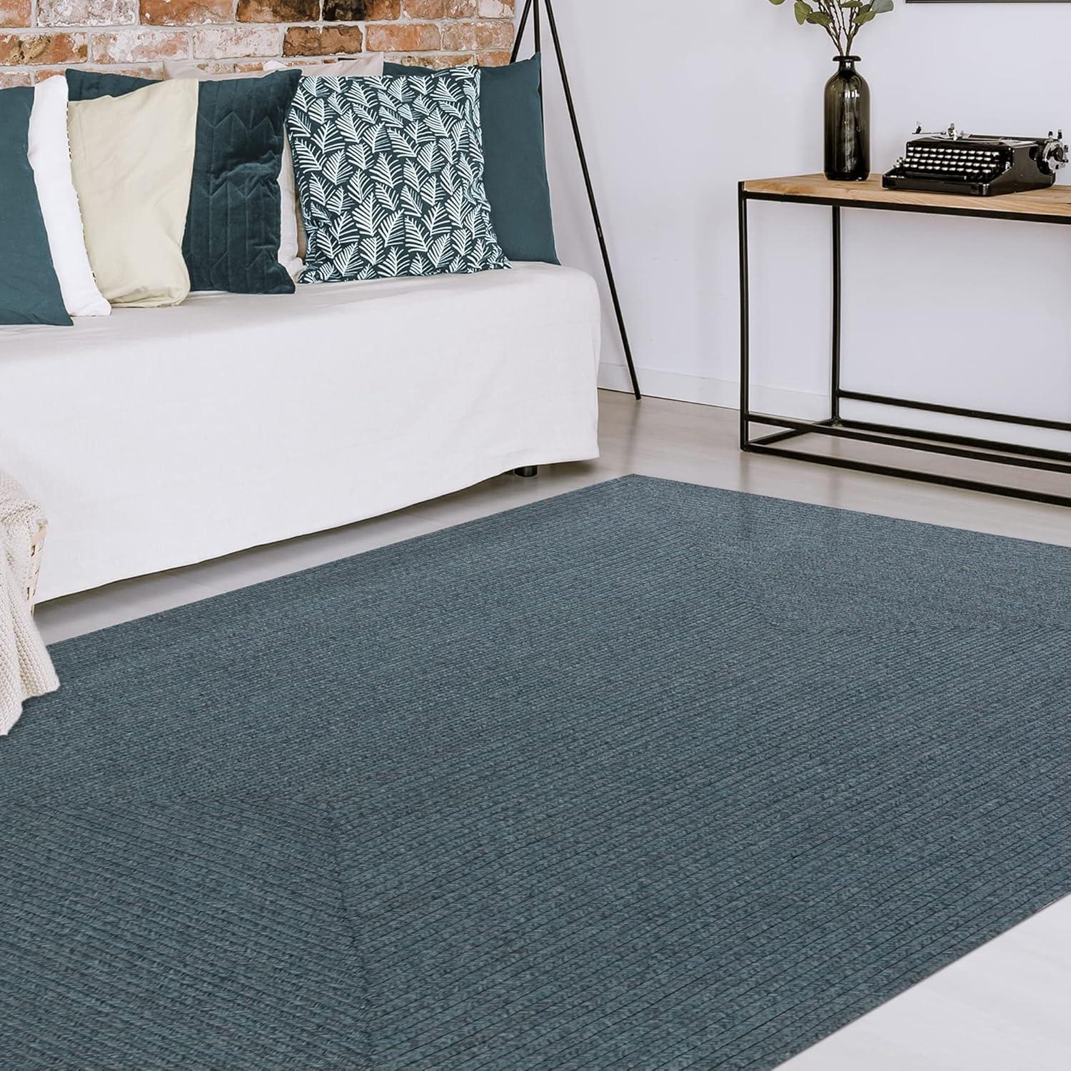 imageSuperior IndoorOutdoor Area Rug Reversible Braided Floor Decor for Living Room Kitchen Patio Front Porch Modern Boho Farmhouse Rugs Hardwood Bedroom Accessories 6 Round BrickLagoon Breeze