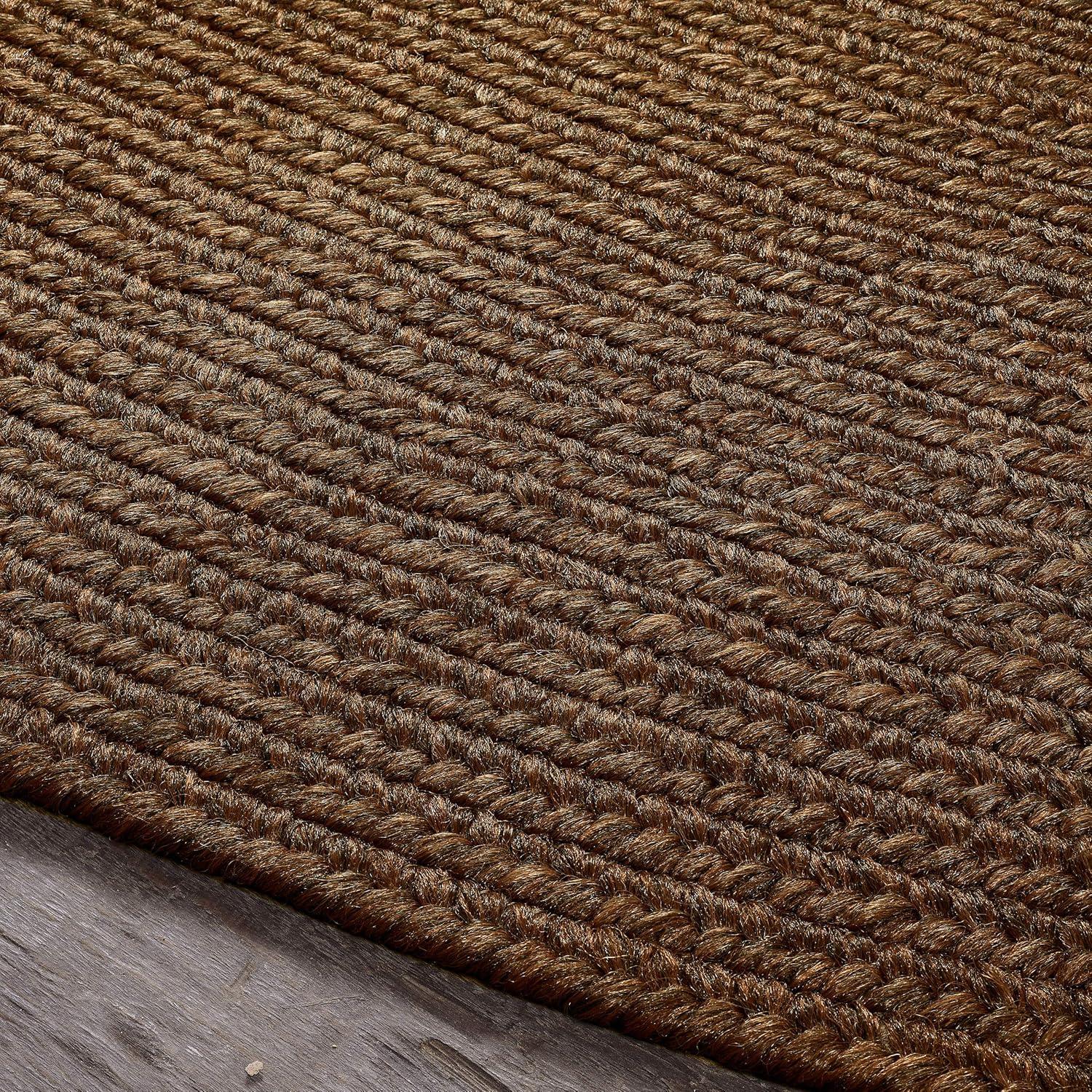 imageSuperior IndoorOutdoor Area Rug Reversible Braided Floor Decor for Living Room Kitchen Patio Front Porch Modern Boho Farmhouse Rugs Hardwood Bedroom Accessories 6 Round BrickCocoa