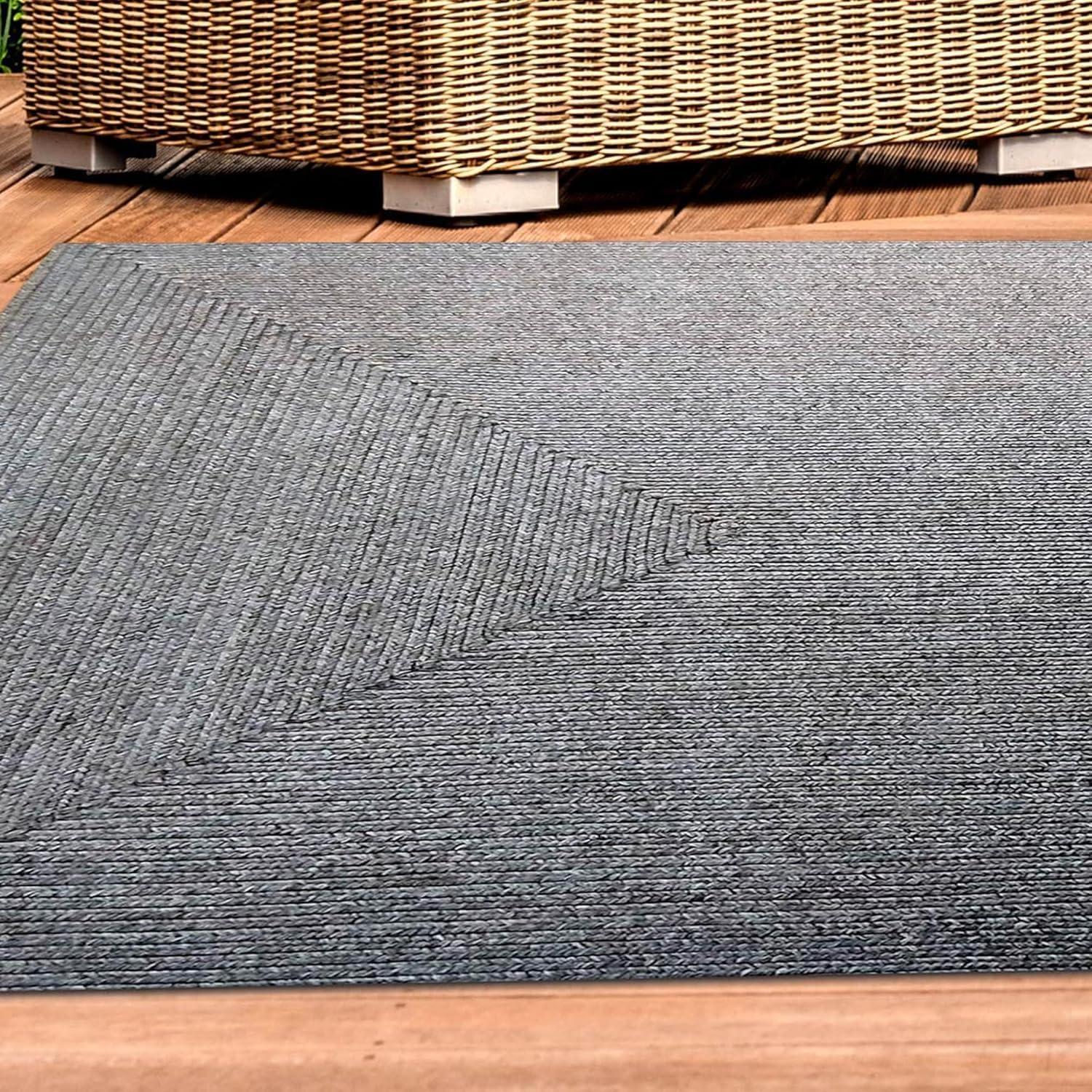 imageSuperior IndoorOutdoor Area Rug Reversible Braided Floor Decor for Living Room Kitchen Patio Front Porch Modern Boho Farmhouse Rugs Hardwood Bedroom Accessories 6 Round BrickSlate  Z