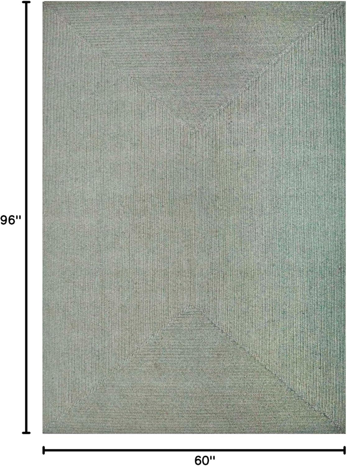 imageSuperior IndoorOutdoor Area Rug Reversible Braided Floor Decor for Living Room Kitchen Patio Front Porch Modern Boho Farmhouse Rugs Hardwood Bedroom Accessories 6 Round BrickFog Green