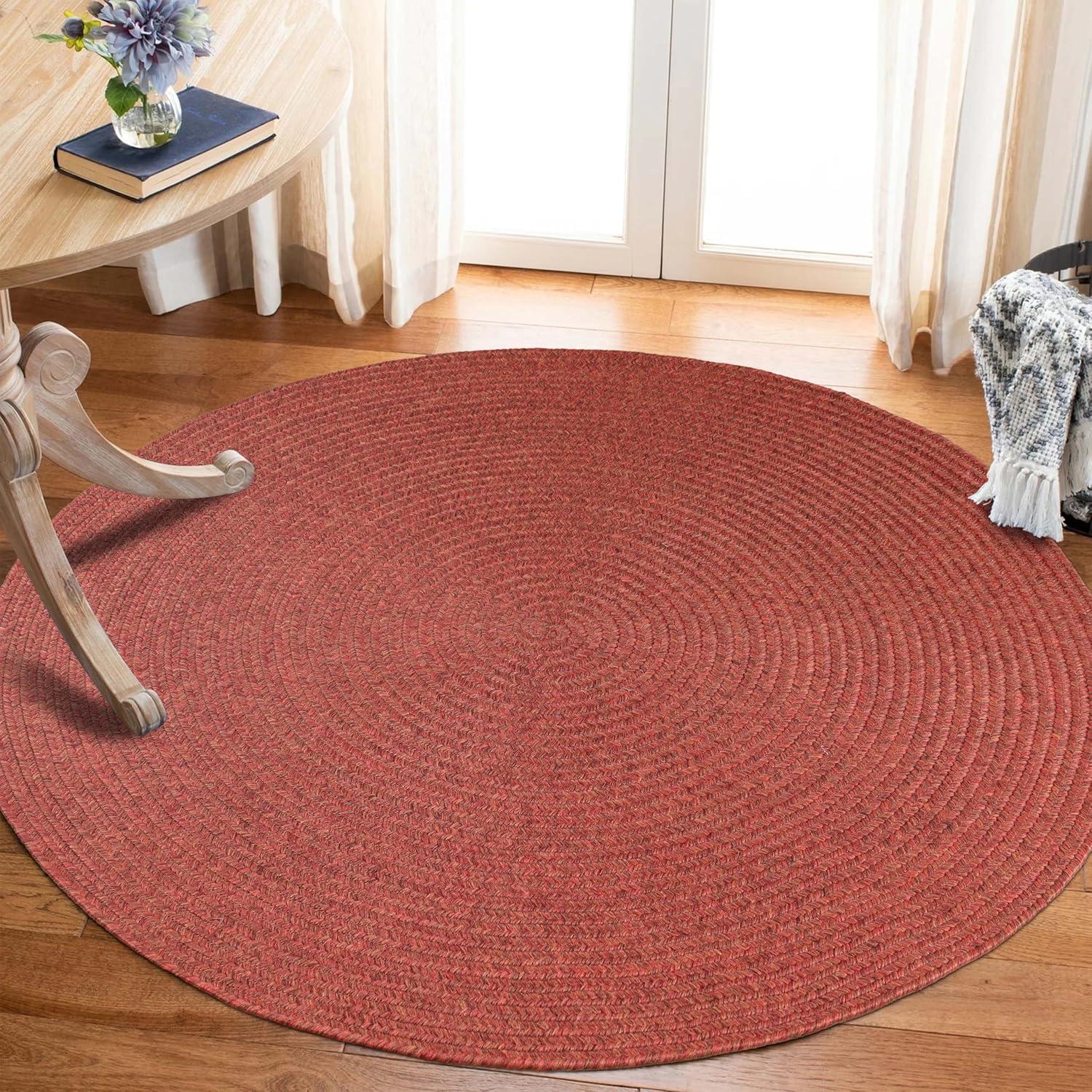 imageSuperior IndoorOutdoor Area Rug Reversible Braided Floor Decor for Living Room Kitchen Patio Front Porch Modern Boho Farmhouse Rugs Hardwood Bedroom Accessories 6 Round BrickBrick