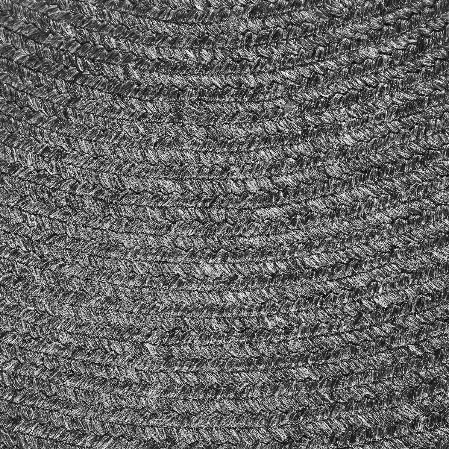 imageSuperior IndoorOutdoor Area Rug Reversible Braided Floor Decor for Living Room Kitchen Patio Front Porch Modern Boho Farmhouse Rugs Hardwood Bedroom Accessories 6 Round BrickCharcoal