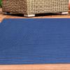 Superior Indoor/Outdoor Area Rug, Reversible Braided Floor Decor for Living Room, Kitchen, Patio, Front Porch, Modern Boho Farmhouse Rugs, Hardwood, Bedroom Accessories, 6′ Round, Brick(Denim Blue)