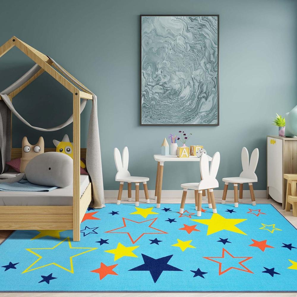 imageSuperior Kids All Star NonSlip Area Rug 2 x 3 GreyMulticolor4 x 6 Rectangular