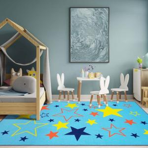 Superior Kids All Star Non-Slip Area Rug, 2′ x 3′, Grey-Multicolor(4′ x 6′ (Rectangular))