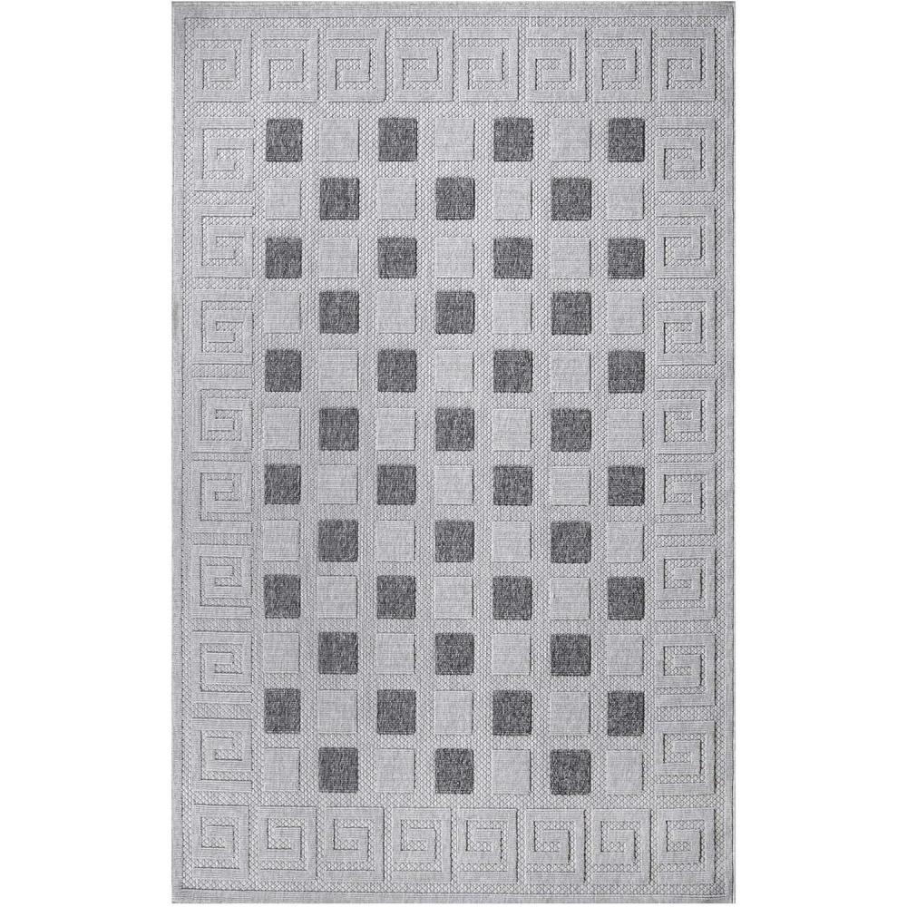 imageSuperior Indoor Outdoor Area Rug Perfect for Patio Poolside Backyard Porch Easy Clean Washable Ideal for High Traffic Areas Non Skid Nakia Collection 6x810 Grey