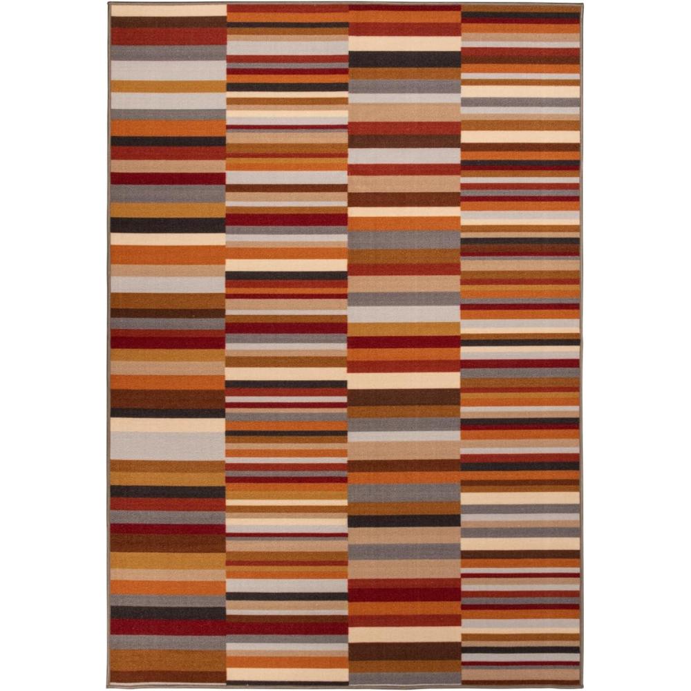 imageSuperior Indoor Outdoor NonSlip Area Rug Perfect for Patio Backyard Porch Entryway Hallway Modern Striped Easy Cleaning High Traffic Arden Collection 4x6 Taupe