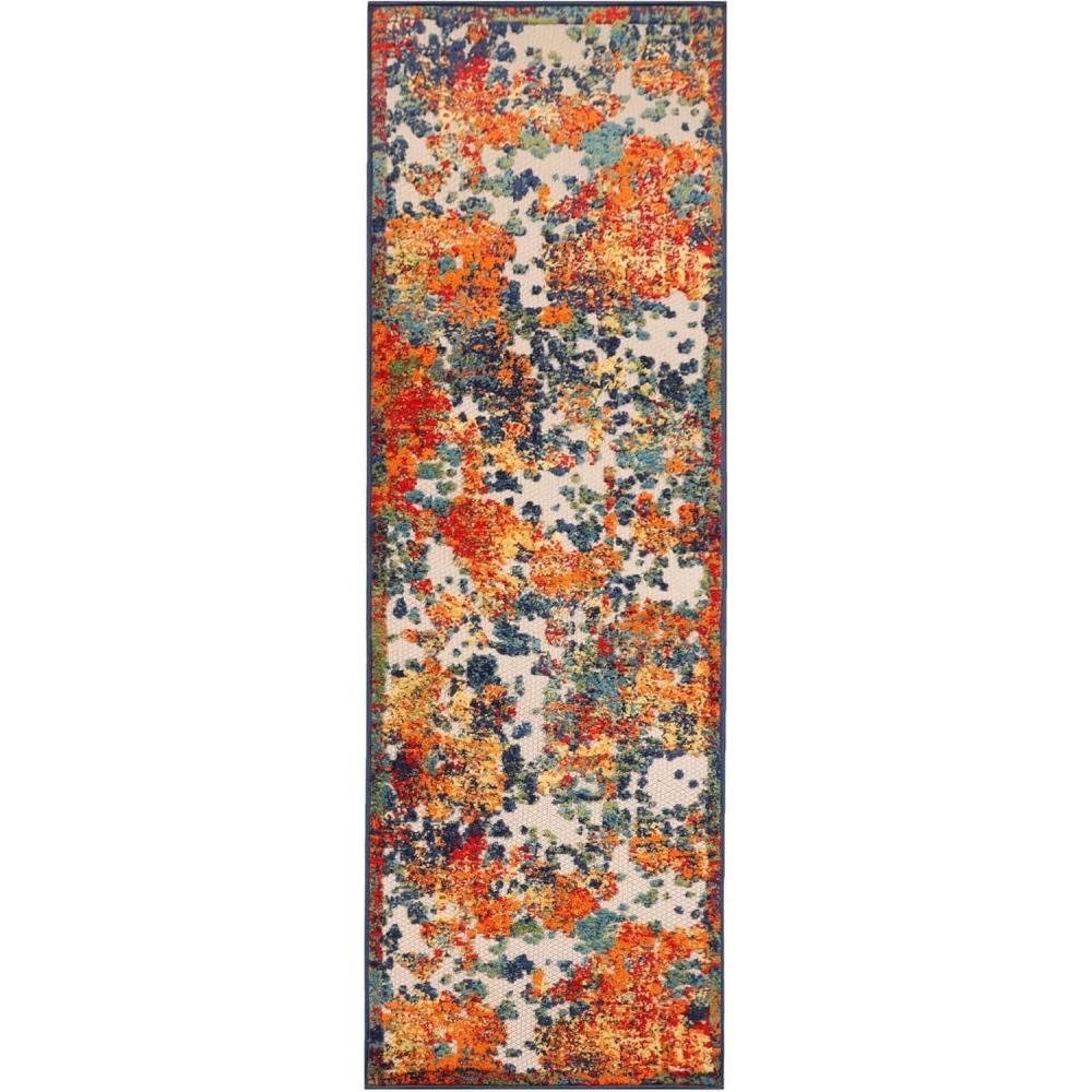 imageSuperior Indoor Outdoor Runner Rug Perfect for Patio Poolside Backyard Porch Easy Clean Washable Ideal for High Traffic Areas Non Skid Modern Kalina Collection 23x8 Cream