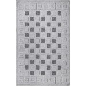 Superior Indoor Outdoor Area Rug, Perfect for Patio, Poolside, Backyard, Porch, Easy Clean Washable, Ideal for High Traffic Areas, Non Skid, Nakia Collection, 6’x8’10”, Grey