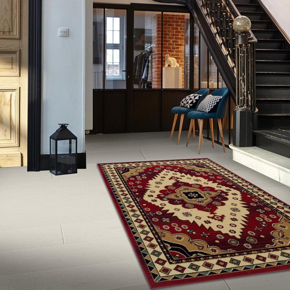imageSuperior Aztec Collection 5 x 8 Area Rug Attractive Rug with Jute Backing Durable and Beautiful Woven Structure Bright and Bold Southwest Style Bordered Rug5 x 60 Rectangular