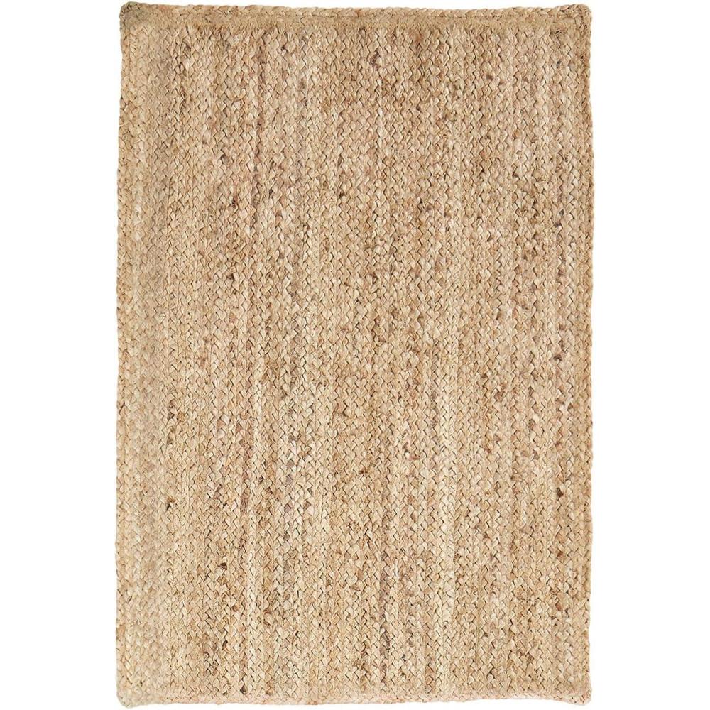 imageSuperior Braided Jute Handwoven Indoor Area Rug Jute Floor Decor For Living Room Dining Room Bedroom Office Dorm Kitchen Entry HandWoven Modern Farmhouse Rugs 4 x 6 Natural TanGreen  Rd