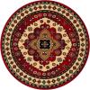 Superior Aztec Collection 5′ x 8′ Area Rug, Attractive Rug with Jute Backing, Durable and Beautiful Woven Structure, Bright and Bold Southwest Style Bordered Rug(2’6″ (Round))