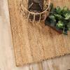 Superior Braided Jute Handwoven Indoor Area Rug, Jute Floor Decor For Living Room, Dining Room, Bedroom, Office, Dorm, Kitchen, Entry, Hand-Woven Modern Farmhouse Rugs, 4′ x 6′, Natural Tan(Natural Tan – Bd)