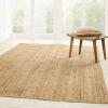 Superior Braided Jute Handwoven Indoor Area Rug, Jute Floor Decor For Living Room, Dining Room, Bedroom, Office, Dorm, Kitchen, Entry, Hand-Woven Modern Farmhouse Rugs, 4′ x 6′, Natural Tan(Green – Rd)