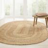Superior Braided Jute Handwoven Indoor Area Rug, Jute Floor Decor For Living Room, Dining Room, Bedroom, Office, Dorm, Kitchen, Entry, Hand-Woven Modern Farmhouse Rugs, 4′ x 6′, Natural Tan(Natural Tan – Z)