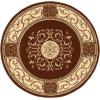 Superior Indoor Area Rug, Plush Carpet Cover, Traditional Oriental Medallion, Perfect for Hallway, Entryay, Living, Dining, Bedroom, Office, Kitchen, Medallion Collection, 5′ Round, Toffee(Toffee)