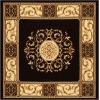 Superior Indoor Area Rug, Plush Carpet Cover, Traditional Oriental Medallion, Perfect for Hallway, Entryay, Living, Dining, Bedroom, Office, Kitchen, Medallion Collection, 5′ Round, Toffee(Midnight Blue)