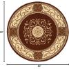Superior Indoor Area Rug, Plush Carpet Cover, Traditional Oriental Medallion, Perfect for Hallway, Entryay, Living, Dining, Bedroom, Office, Kitchen, Medallion Collection, 5′ Round, Toffee(Toffee)