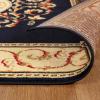 Superior Indoor Area Rug, Plush Carpet Cover, Traditional Oriental Medallion, Perfect for Hallway, Entryay, Living, Dining, Bedroom, Office, Kitchen, Medallion Collection, 5′ Round, Toffee(Midnight Blue)