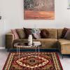 Superior Aztec Collection 5′ x 8′ Area Rug, Attractive Rug with Jute Backing, Durable and Beautiful Woven Structure, Bright and Bold Southwest Style Bordered Rug(5′ x 5′ (Square))