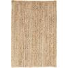 Superior Braided Jute Handwoven Indoor Area Rug, Jute Floor Decor For Living Room, Dining Room, Bedroom, Office, Dorm, Kitchen, Entry, Hand-Woven Modern Farmhouse Rugs, 4′ x 6′, Natural Tan(Green – Rd)