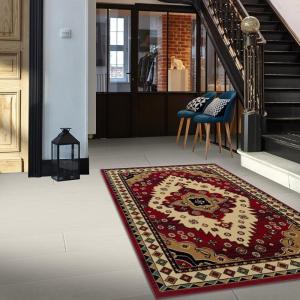 Superior Aztec Collection 5′ x 8′ Area Rug, Attractive Rug with Jute Backing, Durable and Beautiful Woven Structure, Bright and Bold Southwest Style Bordered Rug(6′ x 9′ (Rectangular))
