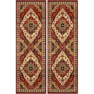 Superior Aztec Collection 5′ x 8′ Area Rug, Attractive Rug with Jute Backing, Durable and Beautiful Woven Structure, Bright and Bold Southwest Style Bordered Rug(2’6″ x 3’4″ (Runner) (Pack of 2))