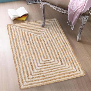 Superior Braided Jute Handwoven Indoor Area Rug, Jute Floor Decor For Living Room, Dining Room, Bedroom, Office, Dorm, Kitchen, Entry, Hand-Woven Modern Farmhouse Rugs, 4′ x 6′, Natural Tan(Natural Tan)