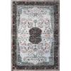 Superior Medallion Indoor Washable Runner Rug, Cotton Backing, Carpet for Dining Table Mud Room, Non-Slip Rug for Hallway, Kitchen, Low Pile Area Rug, Sparrow Collection, 6′ x 9′, Ivory