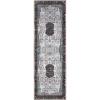 Superior Medallion Indoor Washable Runner Rug, Cotton Backing, Carpet for Dining Table Mud Room, Non-Slip Rug for Hallway, Kitchen, Low Pile Area Rug, Sparrow Collection, 2′ 7″ x 12′, Ivory