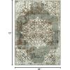 SUPERIOR Maia Modern Transitional Floral Medallion Border With Jute Backing Indoor Runner Rug, 2′ 7″ x 8′, Blue(Blue)
