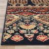 Superior Indoor Runner Rug, Jute Backing, Modern Plush Rugs for Hallway, Entryway, Living Room, Kitchen Floors, Bedroom, Office Floor Cover, Floral Medallion Rugs, Adena Collection,5′ x 5′, Black(Black – Z)