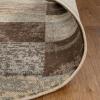 Superior Indoor Area Rug, Jute Backed, Modern Geometric Patchwork Floor Decor for Bedroom, Office, Living Room, Entryway, Hardwood Floors, Rockwood Collection, 8′ Round, Slate