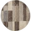 Superior Indoor Area Rug, Jute Backed, Modern Geometric Patchwork Floor Decor for Bedroom, Office, Living Room, Entryway, Hardwood Floors, Rockwood Collection, 8′ Round, Slate
