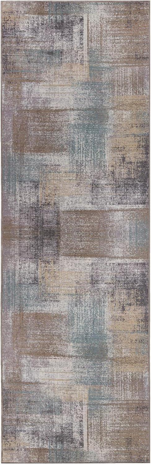 imageSuperior Patchwork Washable Rug Cotton Backing Carpet for Dining Table Mud Room Easy Care NonSlip Rug for Family Dining Low Pile Area Rug Ara Collection 4 x 6 TaupeA Taupe