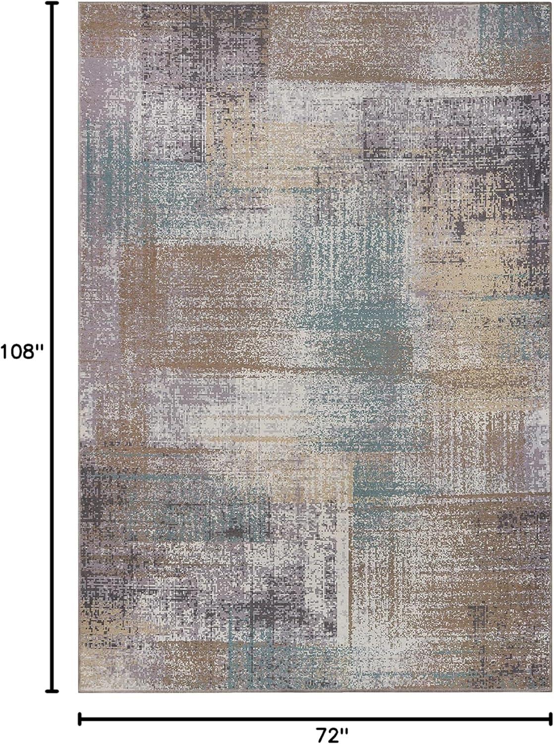 imageSuperior Patchwork Washable Rug Cotton Backing Carpet for Dining Table Mud Room Easy Care NonSlip Rug for Family Dining Low Pile Area Rug Ara Collection 4 x 6 TaupeA Taupe