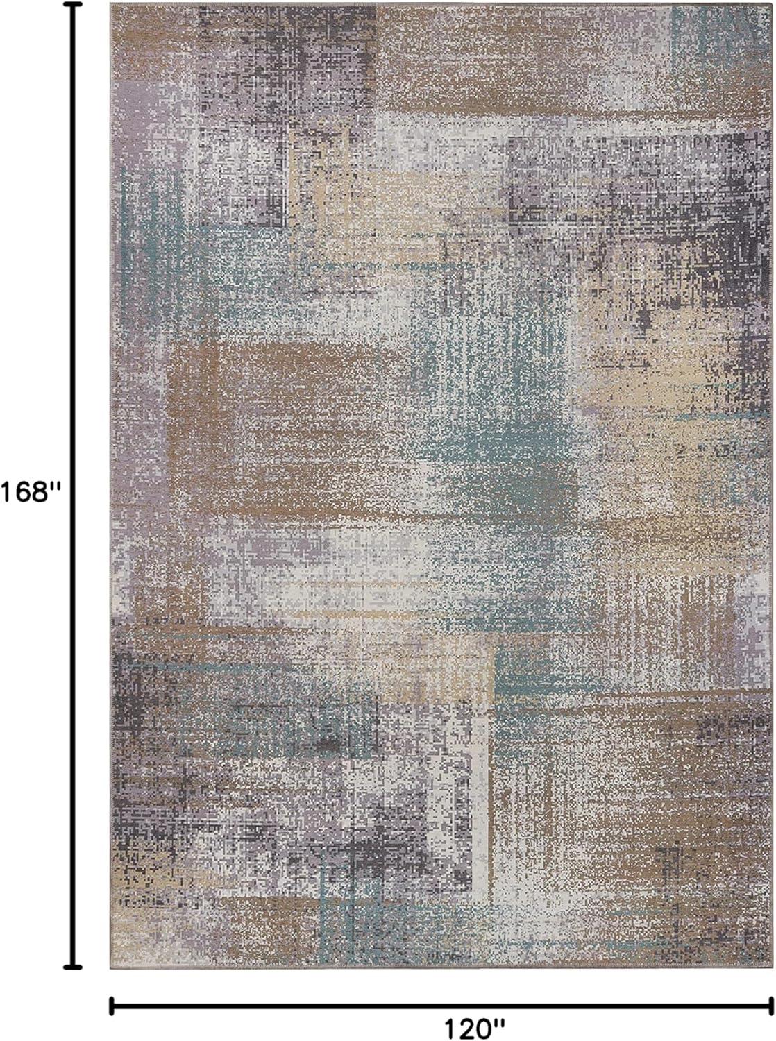 imageSuperior Patchwork Washable Rug Cotton Backing Carpet for Dining Table Mud Room Easy Care NonSlip Rug for Family Dining Low Pile Area Rug Ara Collection 4 x 6 TaupeA Taupe